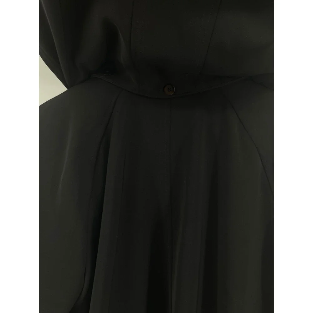 London Fog Womens Black Hooded Trench Coat Silver Toggle Closure XL RN121545